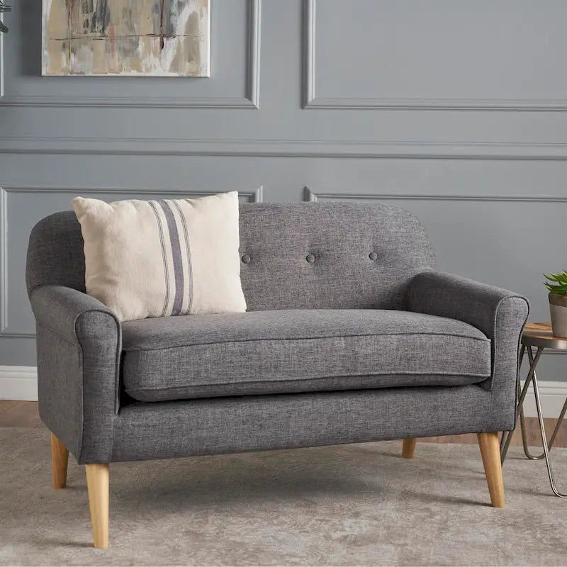 Mariah Mid-Century Fabric Loveseat by Christopher Knight Home