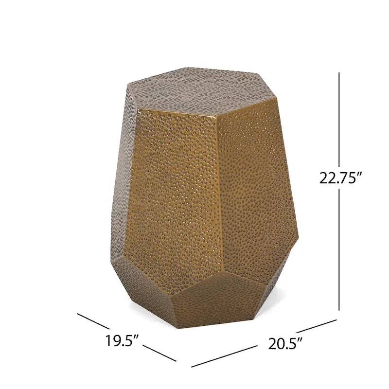 Pamsha Hammered Iron Geometric Side Table by Christopher Knight Home