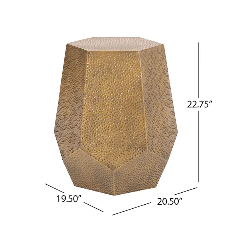 Pamsha Hammered Iron Geometric Side Table by Christopher Knight Home
