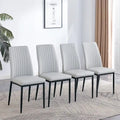 Dining Chairs Set of 4, Comfortable Upholstered Seat with Metal Legs, Curved Backrest