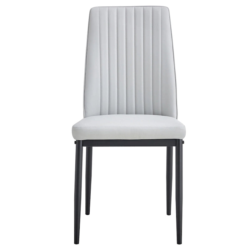 Dining Chairs Set of 4, Comfortable Upholstered Seat with Metal Legs, Curved Backrest