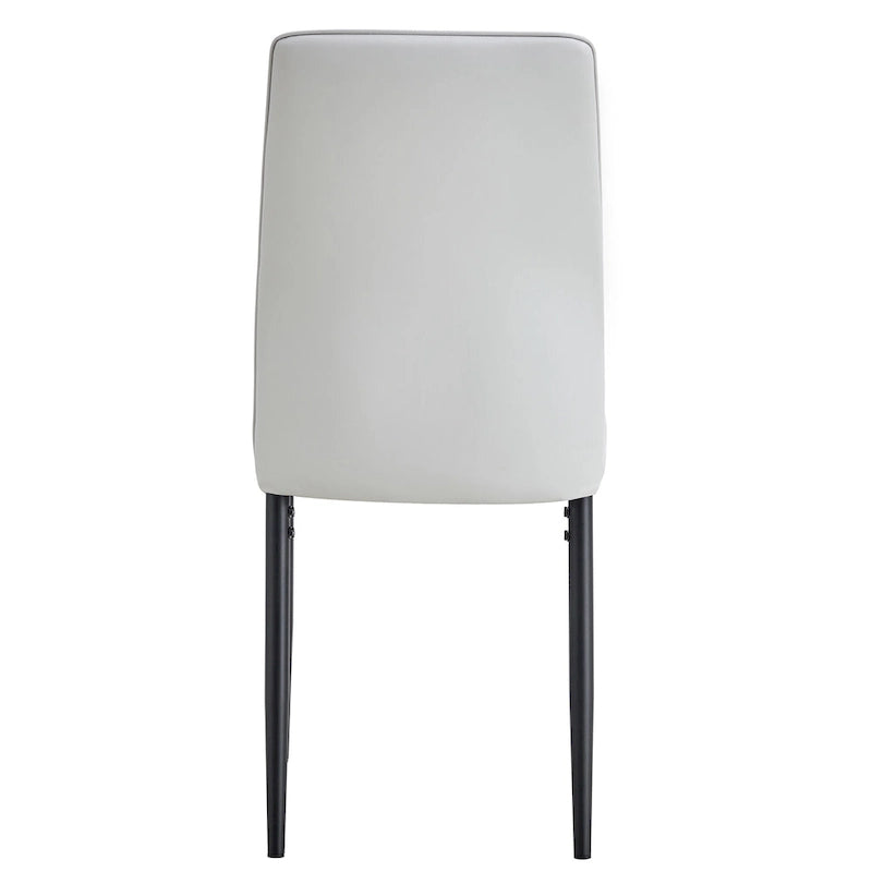 Dining Chairs Set of 4, Comfortable Upholstered Seat with Metal Legs, Curved Backrest