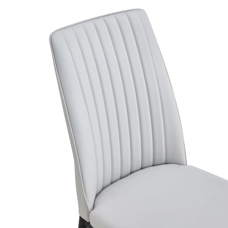 Dining Chairs Set of 4, Comfortable Upholstered Seat with Metal Legs, Curved Backrest