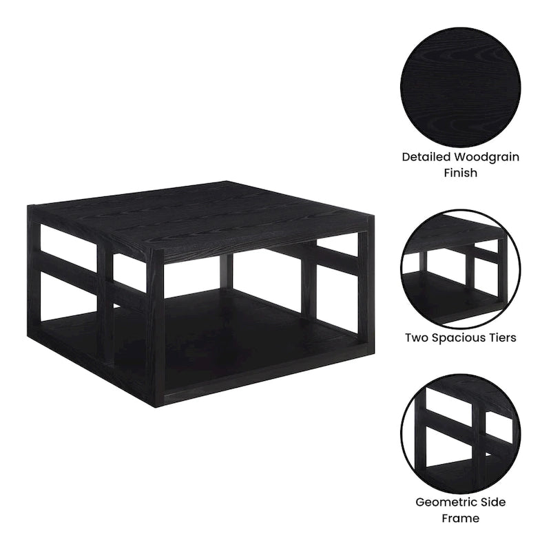 Convenience Concepts Monterey Square Coffee Table with Shelf