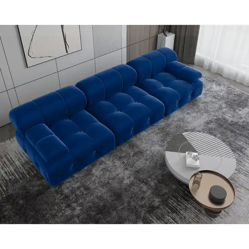 104  Convertible Modular Sectional Sofa, Minimalist Mid-Century Velvet Sofas Couches