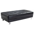 Faux Leather Tufted Ottoman