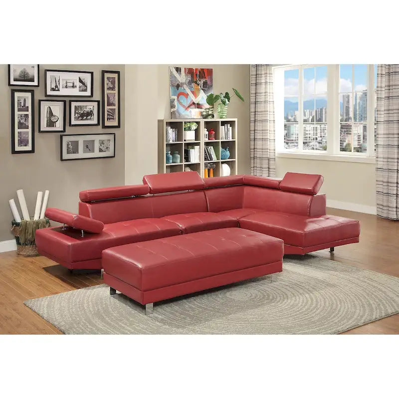 Riveredge 109 in. W 2-piece Faux Leather L Shape Sectional Sofa - 76 L x 109 W x 28 H