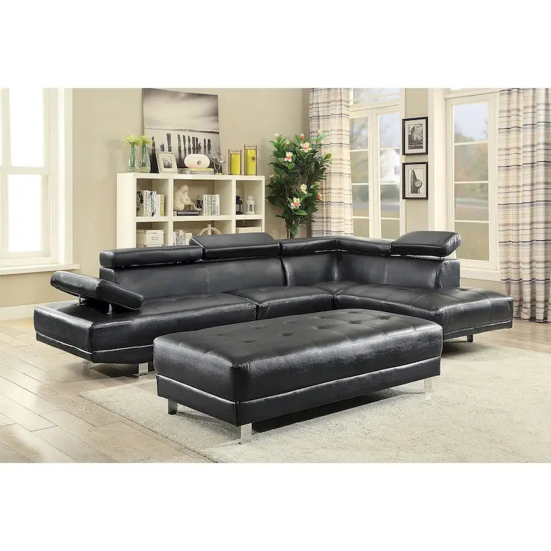 Riveredge 109 in. W 2-piece Faux Leather L Shape Sectional Sofa - 76 L x 109 W x 28 H