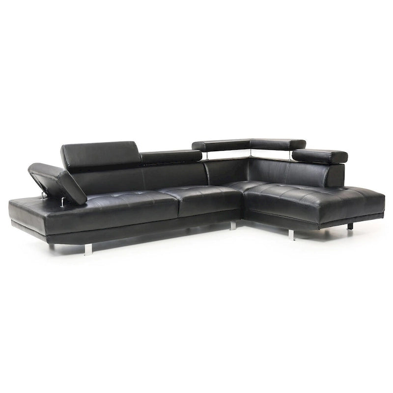 Riveredge 109 in. W 2-piece Faux Leather L Shape Sectional Sofa - 76 L x 109 W x 28 H