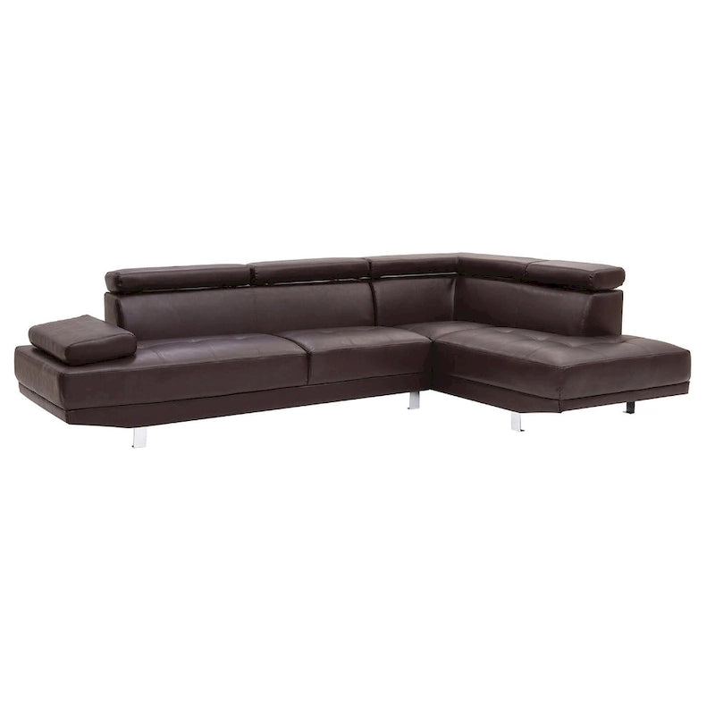 Riveredge 109 in. W 2-piece Faux Leather L Shape Sectional Sofa - 76 L x 109 W x 28 H