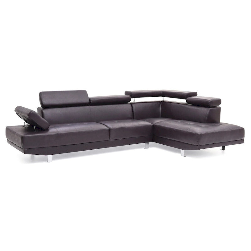 Riveredge 109 in. W 2-piece Faux Leather L Shape Sectional Sofa - 76 L x 109 W x 28 H