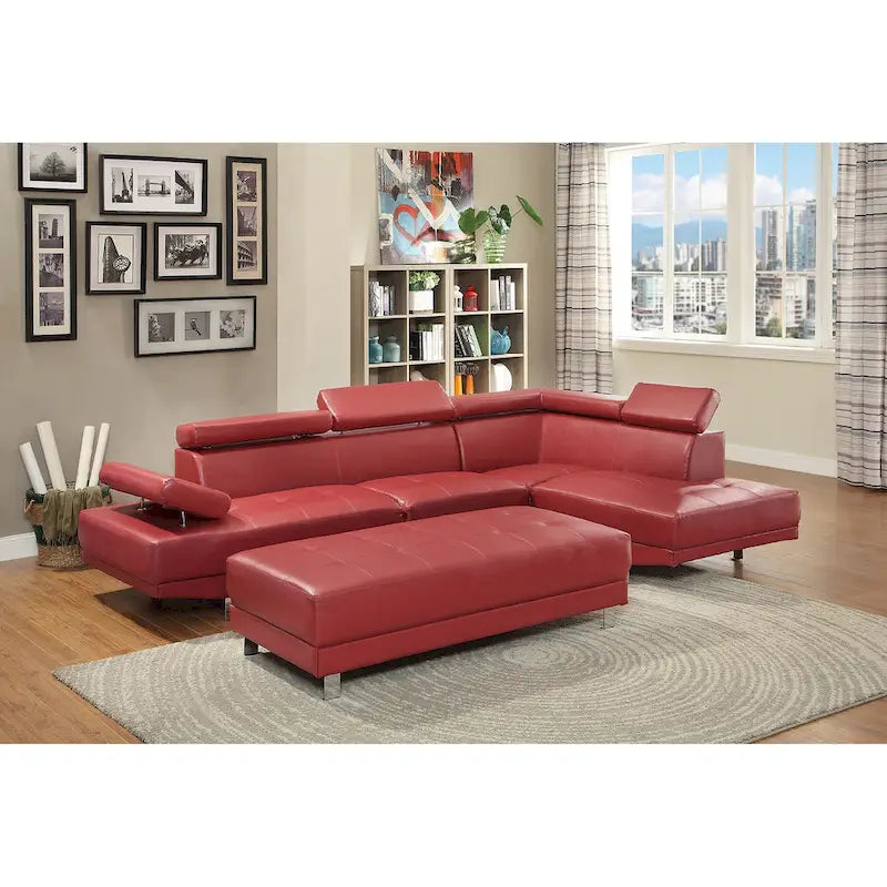 Riveredge 109 in. W 2-piece Faux Leather L Shape Sectional Sofa - 76 L x 109 W x 28 H