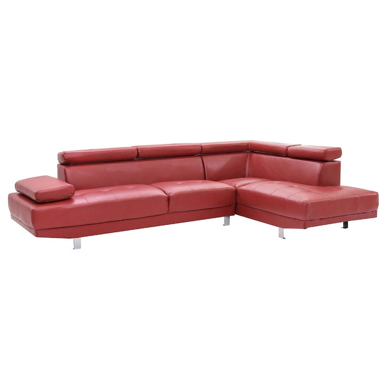 Riveredge 109 in. W 2-piece Faux Leather L Shape Sectional Sofa - 76 L x 109 W x 28 H