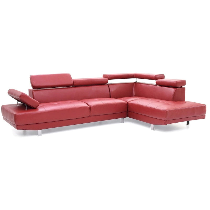Riveredge 109 in. W 2-piece Faux Leather L Shape Sectional Sofa - 76 L x 109 W x 28 H