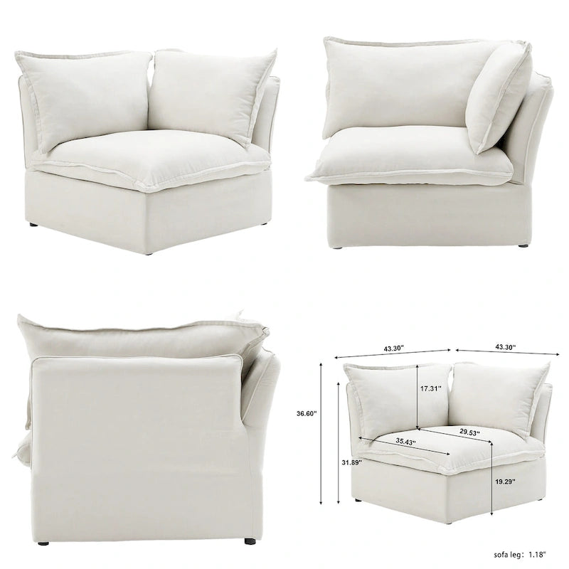 6-Piece Upholstered Sectional Corner Sofas