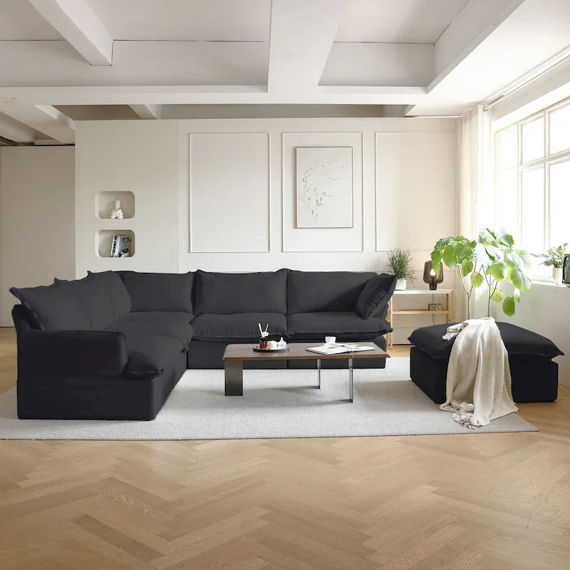 6-Piece Upholstered Sectional Corner Sofas