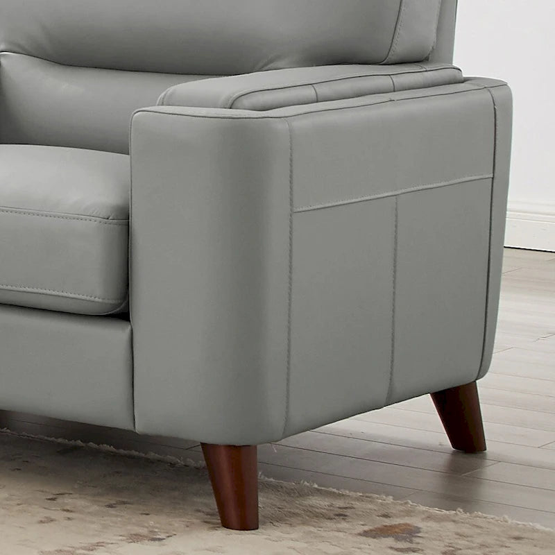 Hydeline Elm Top Grain Leather Chair With Feather, Memory Foam and Springs
