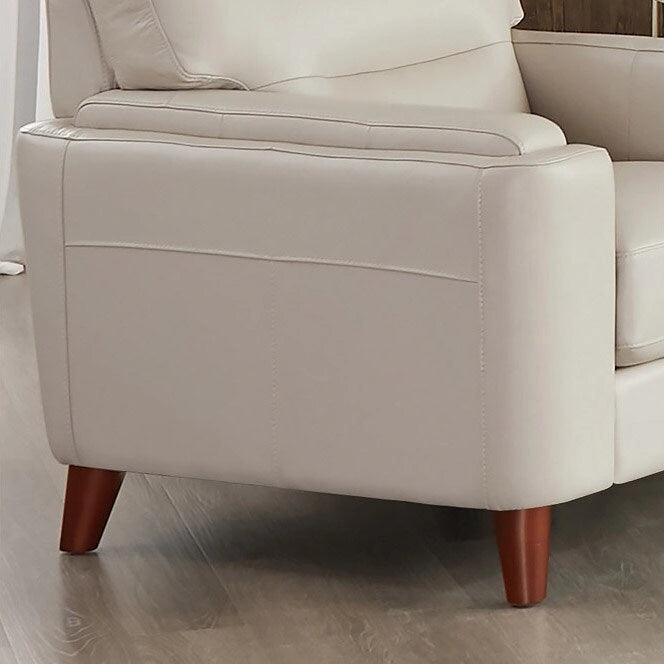 Hydeline Elm Top Grain Leather Chair With Feather, Memory Foam and Springs