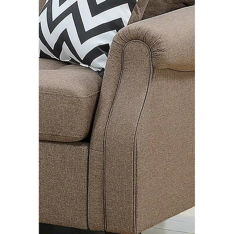 Bobkona Troy Plush Polyfiber 2-piece Sofa and Loveseat Set