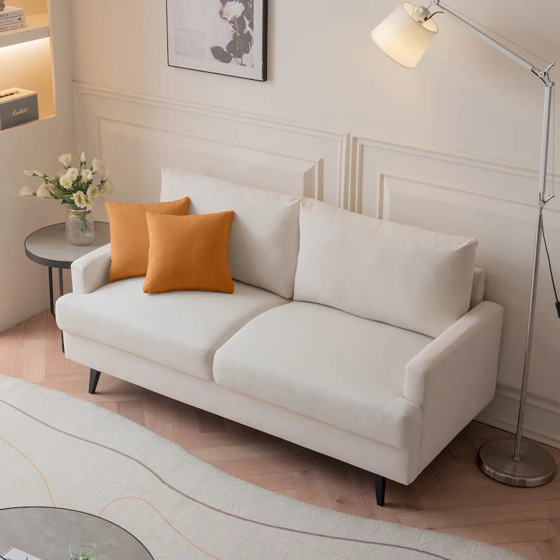 Fabric Upholstered Loveseat Modern Sofa Couch for Living Room Bedroom Apartment