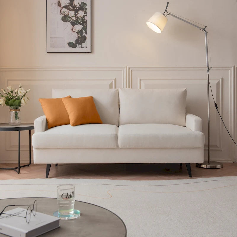 Fabric Upholstered Loveseat Modern Sofa Couch for Living Room Bedroom Apartment