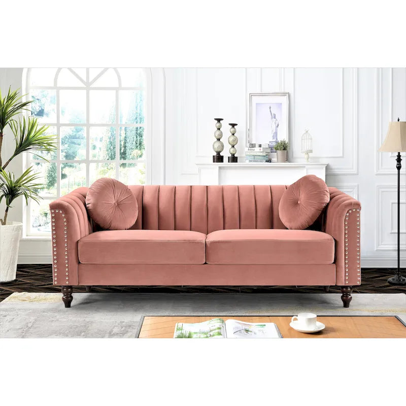 Hills Tufted Back Nailhead 75.2  Sofa