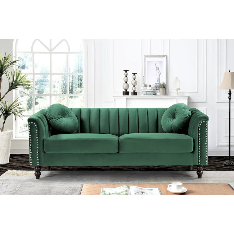 Hills Tufted Back Nailhead 75.2  Sofa