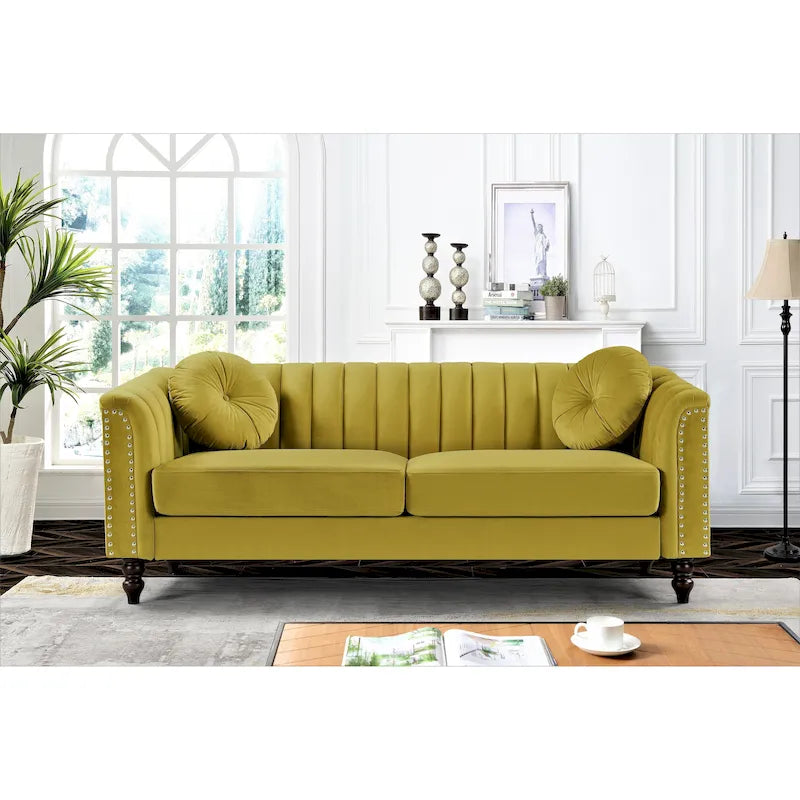 Hills Tufted Back Nailhead 75.2  Sofa