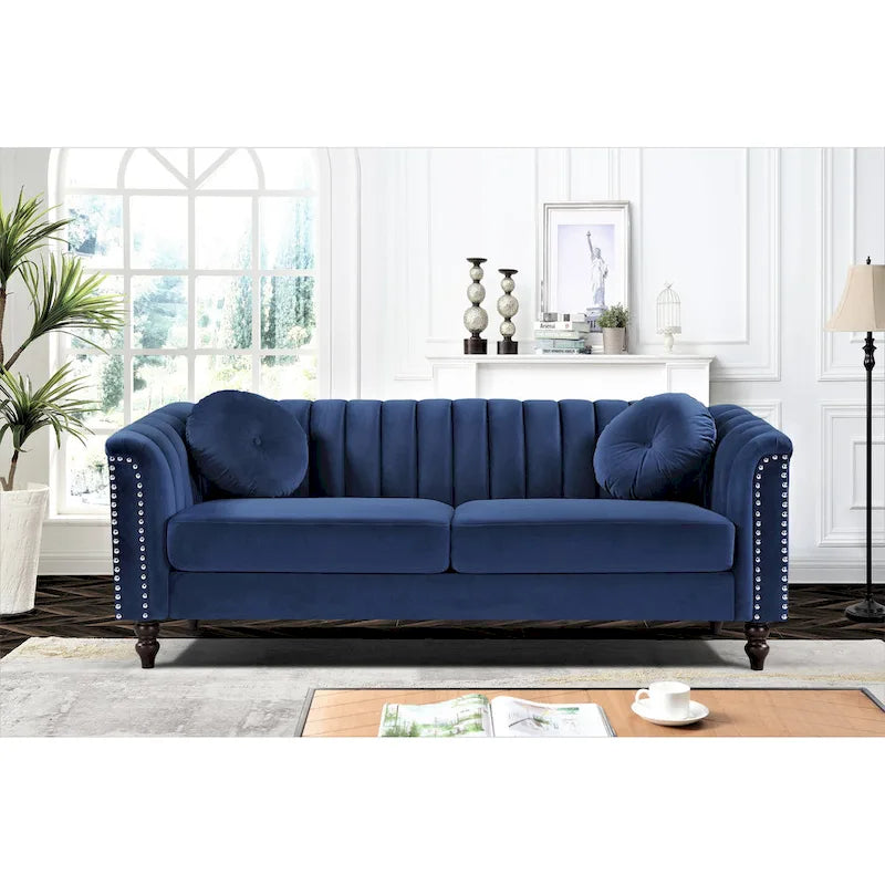 Hills Tufted Back Nailhead 75.2  Sofa