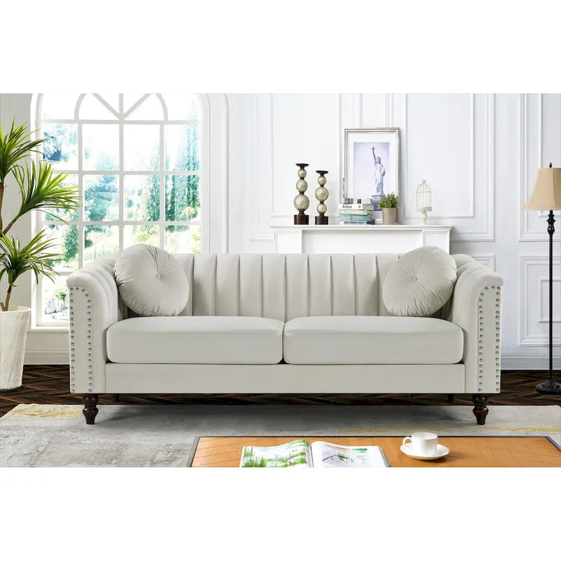 Hills Tufted Back Nailhead 75.2  Sofa
