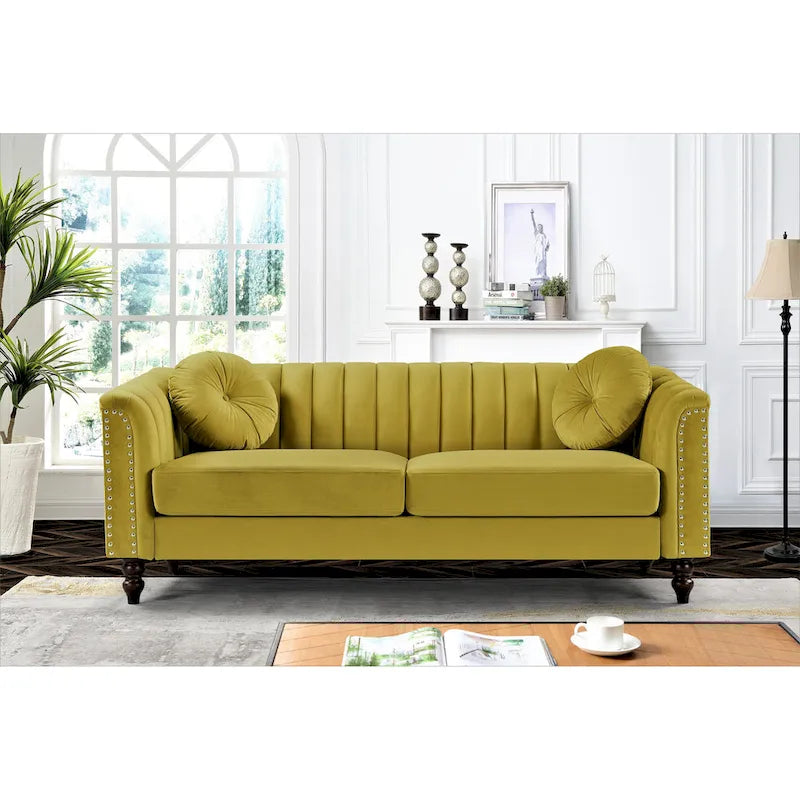 Hills Tufted Back Nailhead 75.2  Sofa