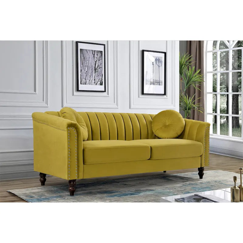 Hills Tufted Back Nailhead 75.2  Sofa