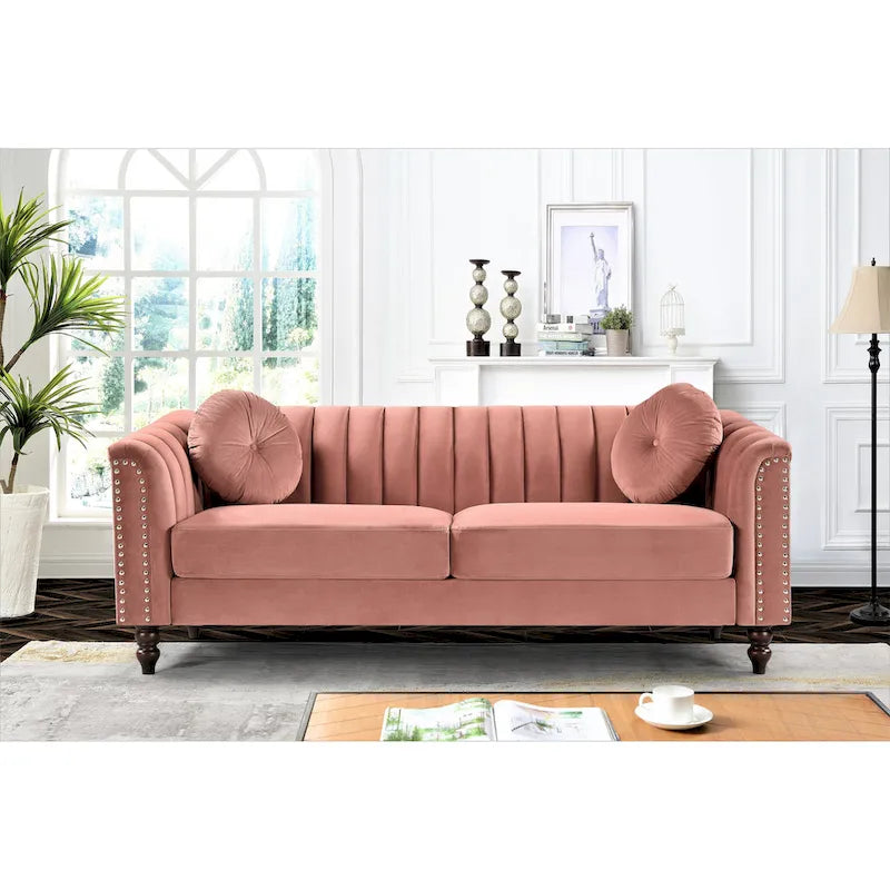 Hills Tufted Back Nailhead 75.2  Sofa