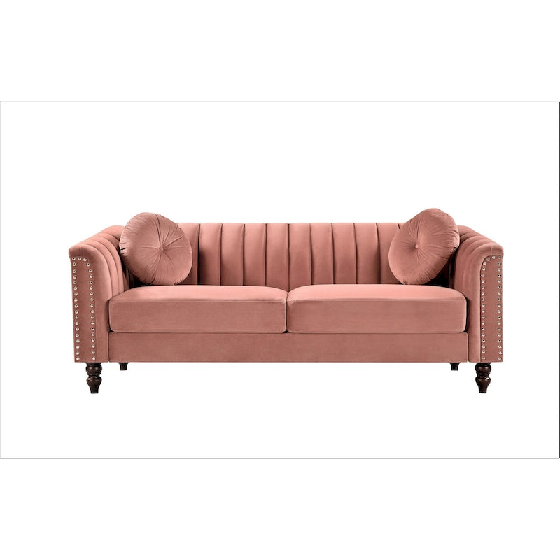 Hills Tufted Back Nailhead 75.2  Sofa
