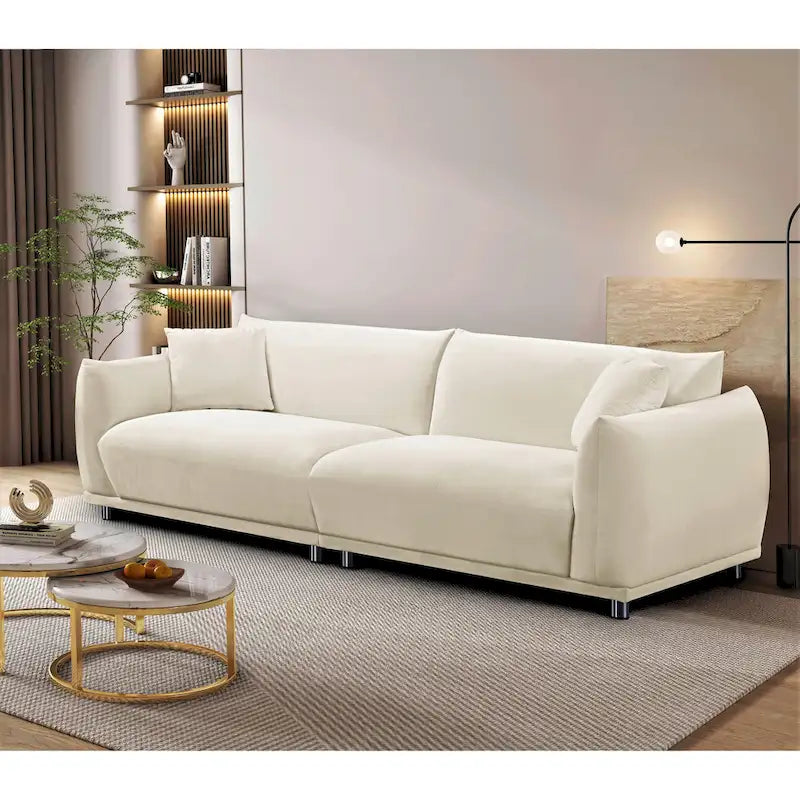 US Pride Furniture 88.2 W Metal Legs Velvet Fabirc Sofa