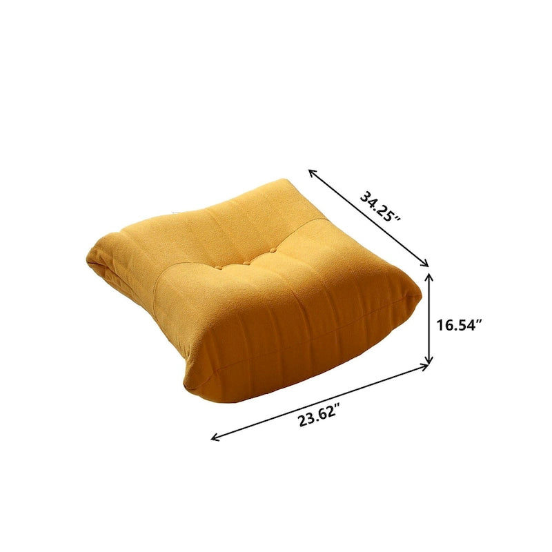Teddy Velvet Floor Couch,Comfortable Back Support Lazy Sofa with Ottoman