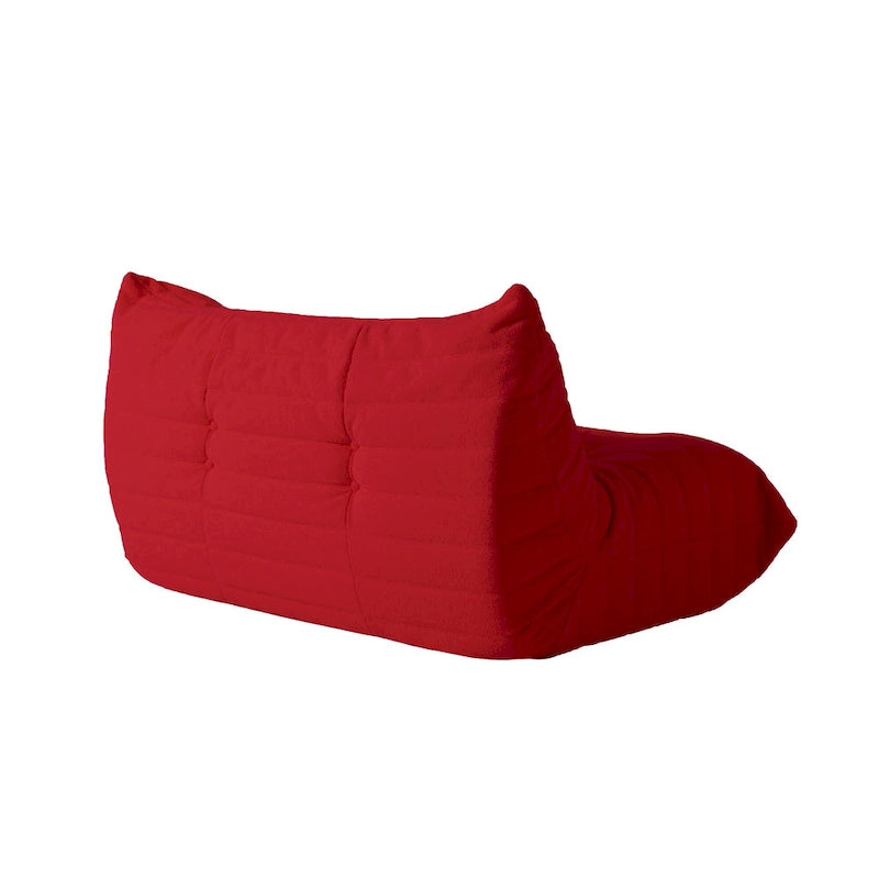 Teddy Velvet Floor Couch,Comfortable Back Support Lazy Sofa with Ottoman