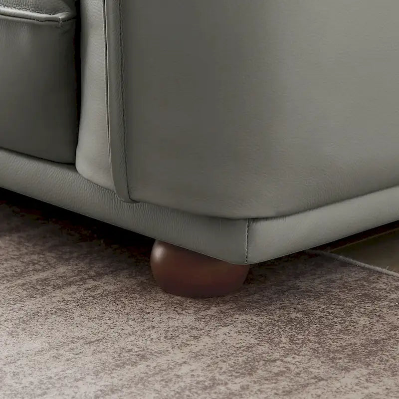 Manar Mid-Century Modern Luxury Genuine Leather Couch