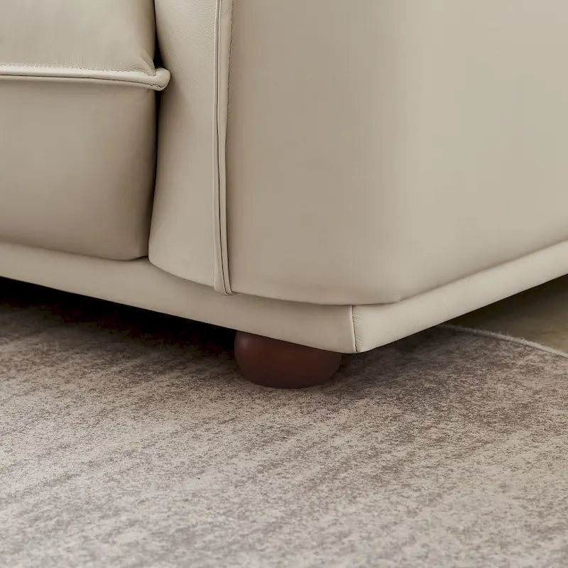 Manar Mid-Century Modern Luxury Genuine Leather Couch