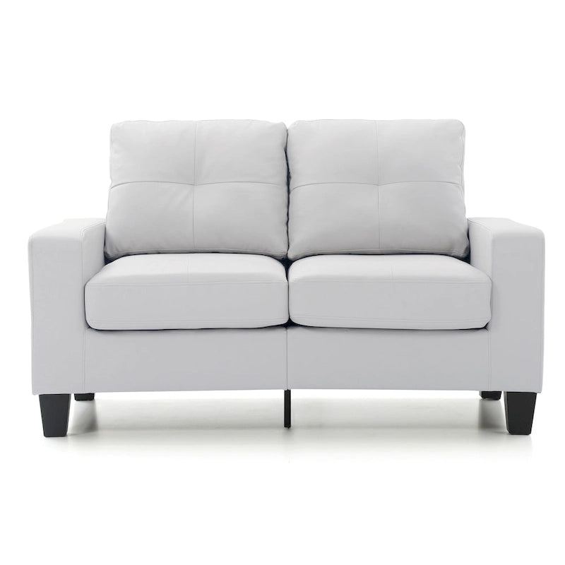Newbury 58 in. W Flared Arm Faux Leather Straight Sofa - 32 L x 58 W x 36 H