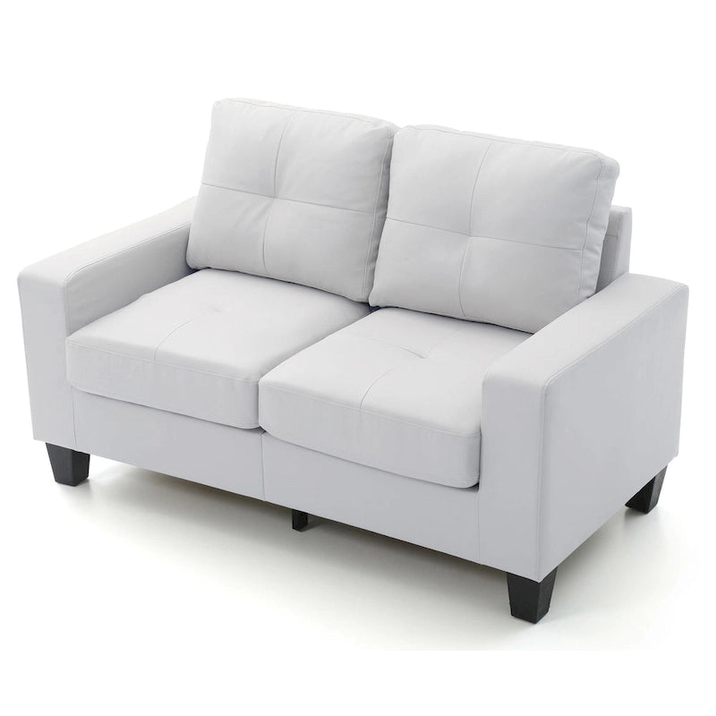 Newbury 58 in. W Flared Arm Faux Leather Straight Sofa - 32 L x 58 W x 36 H