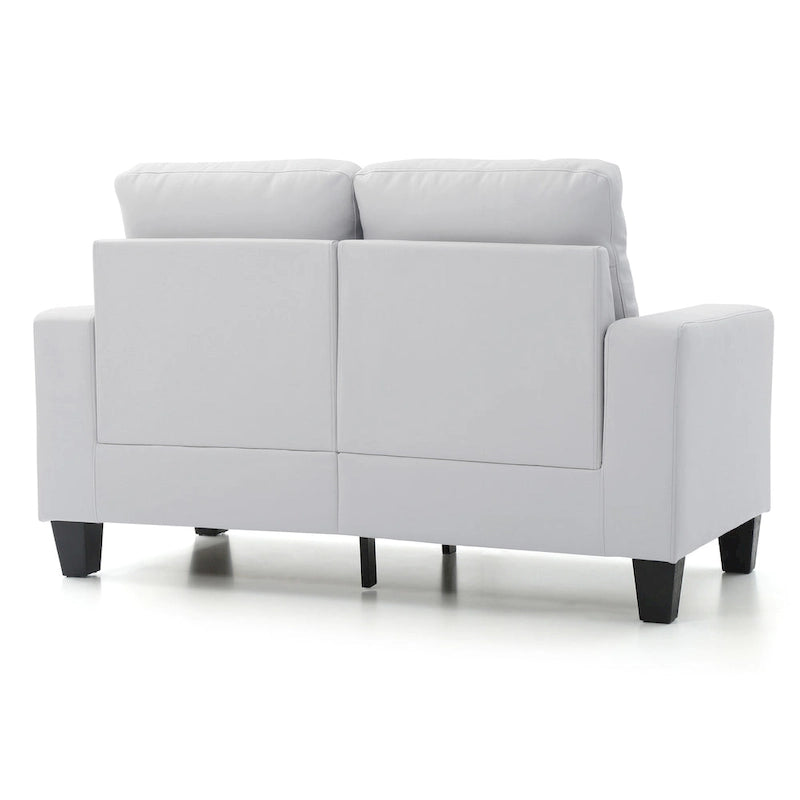 Newbury 58 in. W Flared Arm Faux Leather Straight Sofa - 32 L x 58 W x 36 H
