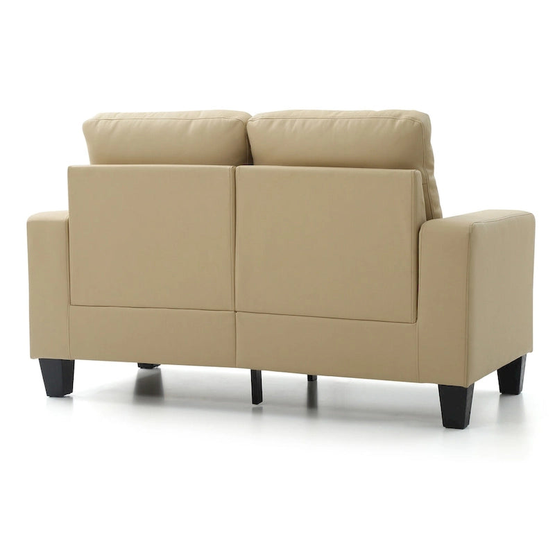 Newbury 58 in. W Flared Arm Faux Leather Straight Sofa - 32 L x 58 W x 36 H