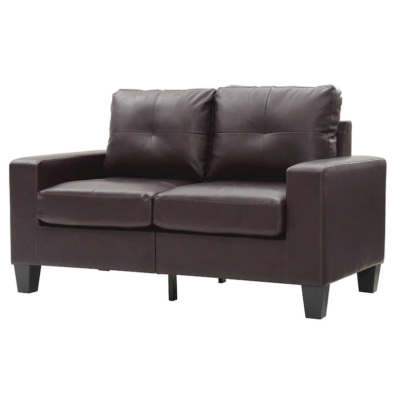 Newbury 58 in. W Flared Arm Faux Leather Straight Sofa - 32 L x 58 W x 36 H