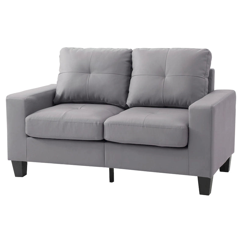 Newbury 58 in. W Flared Arm Faux Leather Straight Sofa - 32 L x 58 W x 36 H