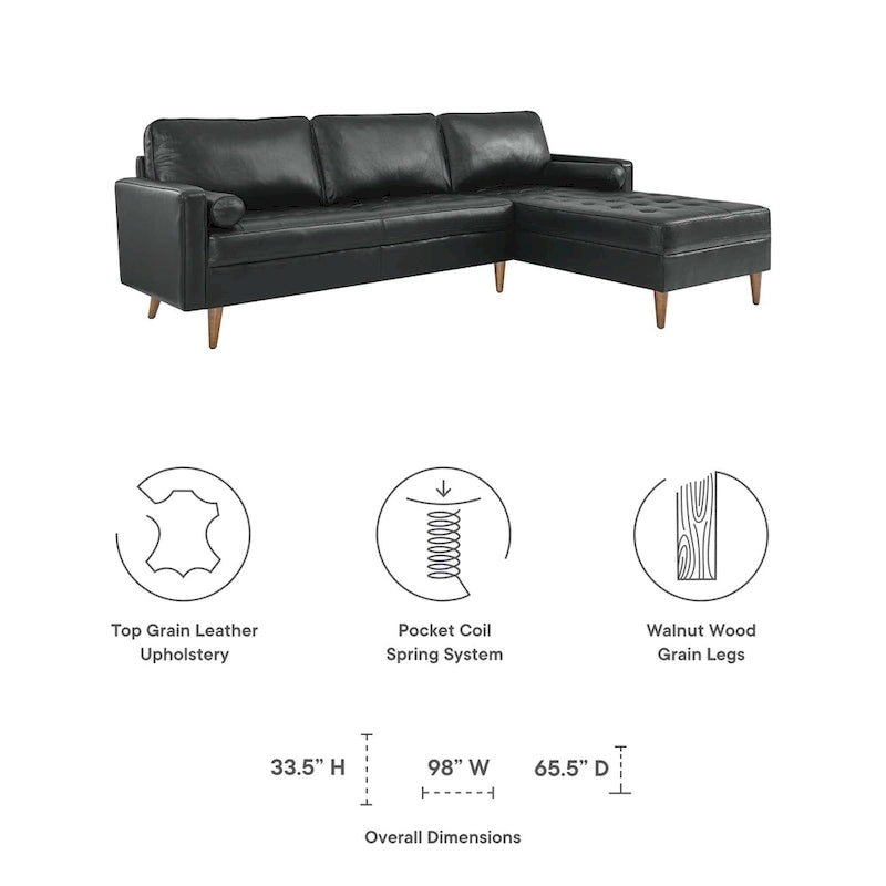 Valour 98  Leather Sectional Sofa