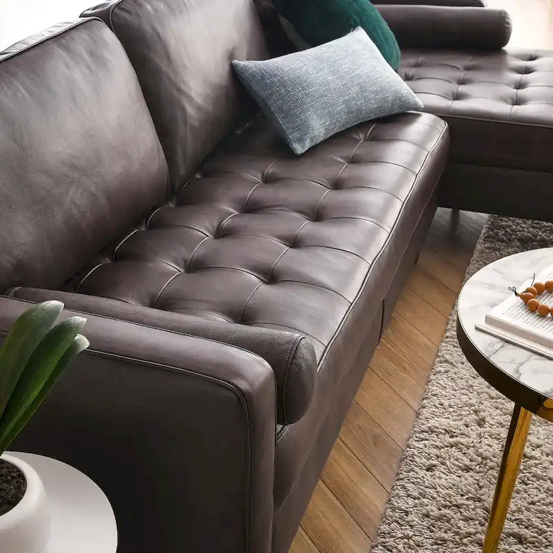 Valour 98  Leather Sectional Sofa