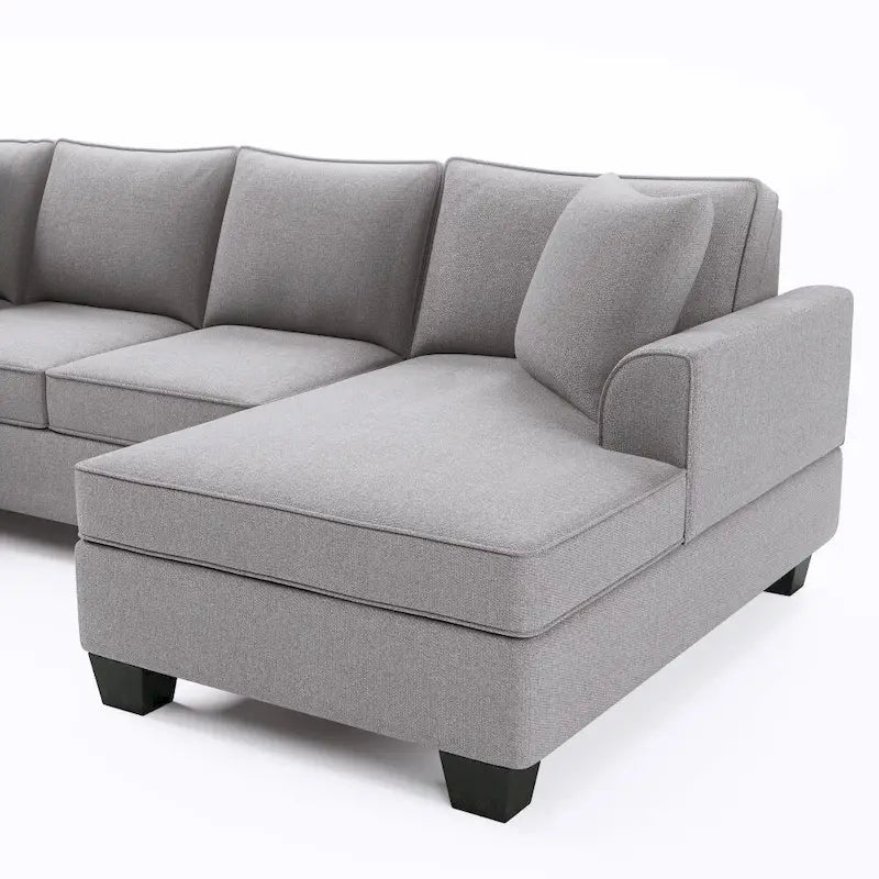 110*86 Sectional Sofa Upholstered Modern English Arm Classic U-shaped Sofa 3 Pillows Included