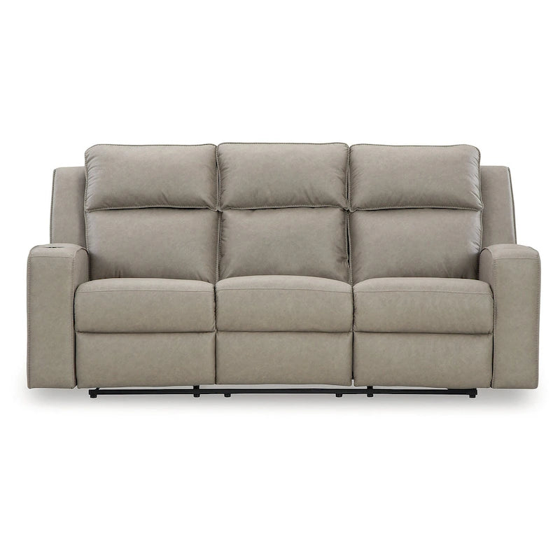 Signature Design by Ashley Lavenhorne Pebble Reclining Sofa with Drop Down Table - 87 W x 42 D x 43 H