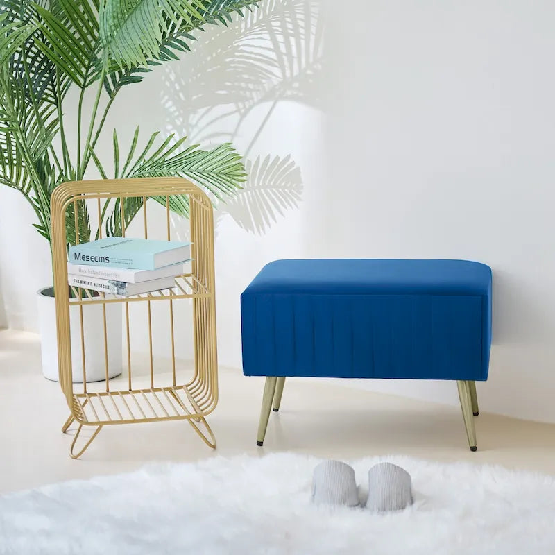 24  Modern Upholstered Entryway Bench with Padded Velvet Seat